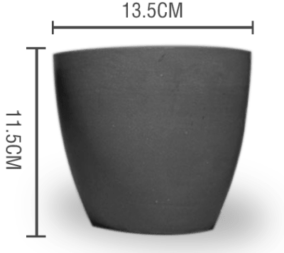 MACETERO PLASTICO CILINDRO LISO GRIS OSCURO 13.5X11.5CM | 12 UNID1