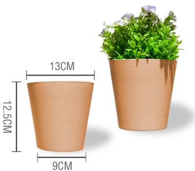 MACETERO PLASTICO CILINDRO LISO CORAL 12.5X13X9CM | 12 UNID1