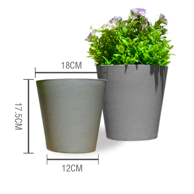 MACETERO PLASTICO LISO GRI 18X12X17.5CM | 12 UNID1