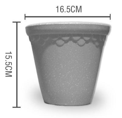 MACETERO PLASTICO JASPEADO GRIS 16.5X15.5CM | 12 UNID1