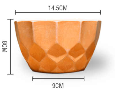 MACETERO PLASTICO TEXTURA LISO NARANJA 14.5X9X8CM | 12 UNID1