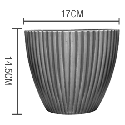 MACETERO PLASTICO TEXTURA LINEAL  17X14.5CM | 12 UNID1