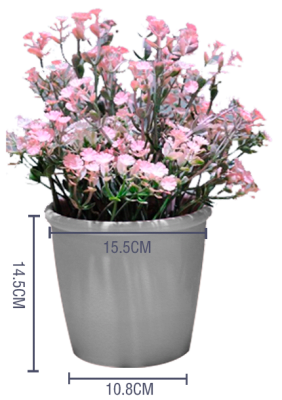 MACETERO PLASTICO LISO CON BORDES 15.5X10.8X14.5CM | 12 UNID1