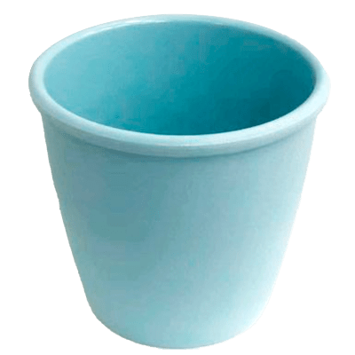 MACETERO PLASTICO CILINDRO LISO CELESTE 13X9.3X12CM | 12 UNID1