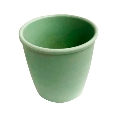 MACETERO PLASTICO CILINDRO LISO VERDE 13X9.3X12CM | 12 UNID1