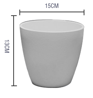 MACETERO DE PLASTICO CILINDRO LISO GRIS 15X13CM | 12 UNID1