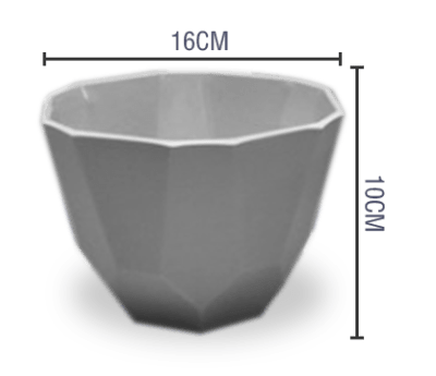 MACETERO PLASTICO TEXTURA GRIS 16X10CM | 12 UNID1