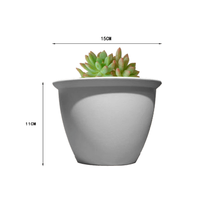 MACETERO PLASTICO CON BORDES LISO  15X11CM | 12 UNID1