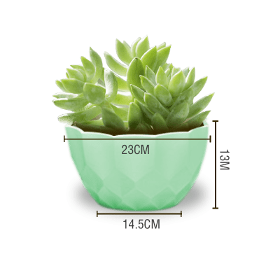 MACETERO PLASTICO TEXTURA VERDE 18X11X10.5CM | 12 UNID1