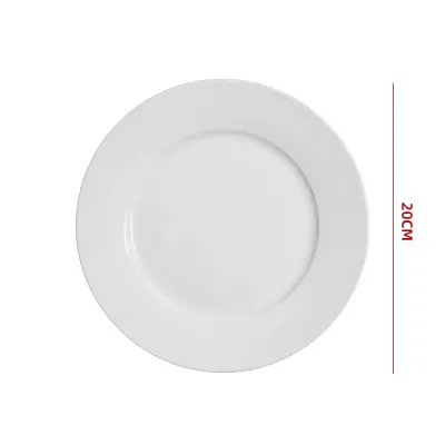 PLATO BLANCO LISO DE CERAMICA 20CM  8IN | 60 UNID1