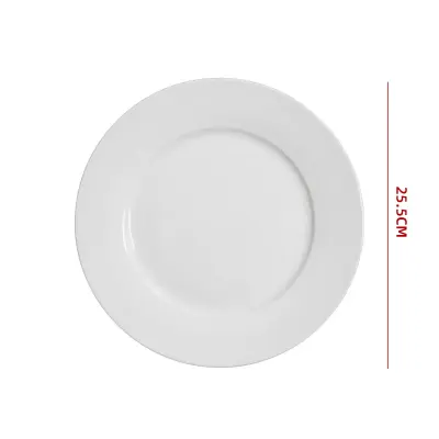 PLATO BLANCO LISO DE CERAMICA 25.5CM  10IN | 35 UNID1