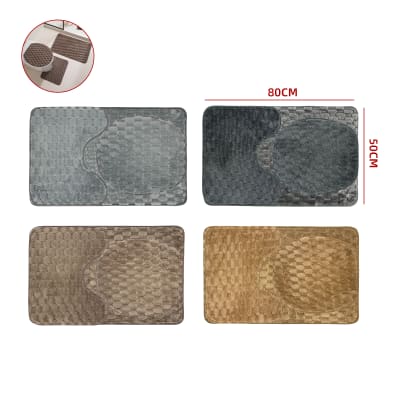 ALFOMBRA BAÑO JUEGO 3 PCS 100% POLIETILENO 50*80 CM1