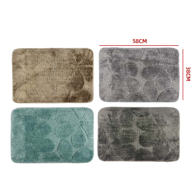 TAPETE DISEÑO FLORES PELUDAS 100% POLIESTER 38*58 CM1