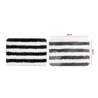 TAPETE RAYAS PELUDO BAÑO 100% POLIESTER 38*58 CM1