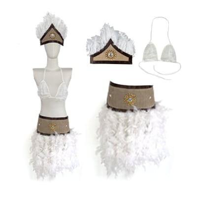 TRAJE PASCUENSE NIÑA PLUMAS BLANCO T 8-101