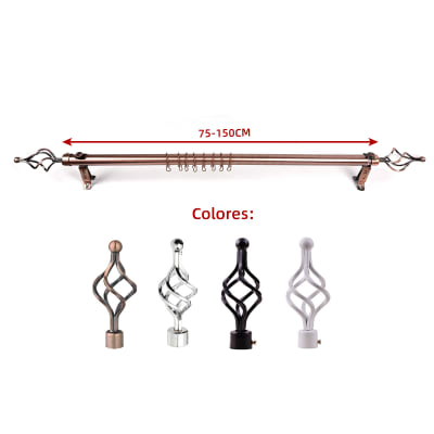 BARRA DE CORTINA SIMPLE EXTENDIBLE 75 CM A 150 CM1
