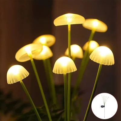 LAMPARA SOLAR HONGOS LED JARDIN 70CM1