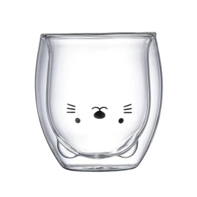 TAZA VIDRIO DOBLE PARED DISEÑO OSO 250 ML / venta mayorista1