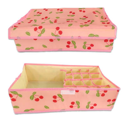 ORGANIZADOR DE ROPA INTERIOR CON CIERRE ESTAMPADO 44X29X12.5CM | 12 UNID1