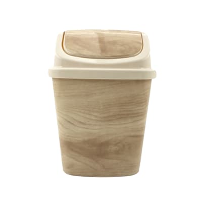 PAPELERO TAPA GIRATORIA COLOR CAFE PLASTICO 22X18.5X29CM | 12 UNID1