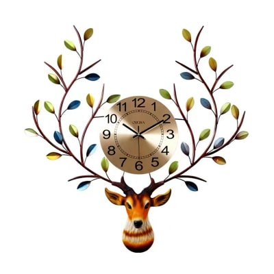 RELOJ DE PARED VENADO CON HOJAS | 10 UNID1