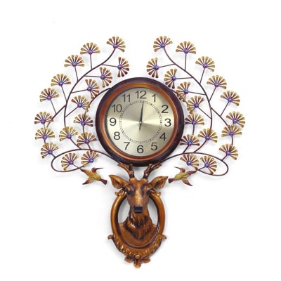 RELOJ DE PARED VENADO CON HOJAS AVES | 10 UNID1