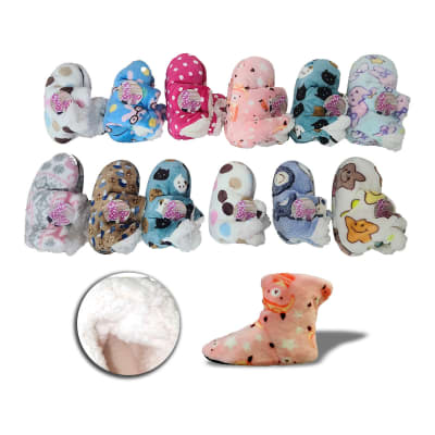 BOTAS PANTUFLAS NIÑA JUVENIL CON CHIPORRO DISEÑO SURTIDO TALLA 19-21-23 | 12 UNID1