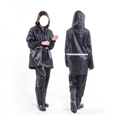 PONCHO IMPERMEABLE DE ADULTO UNISEX CON PANTALON COLOR LISO TALLA XL-XXXL | 12 UNID1