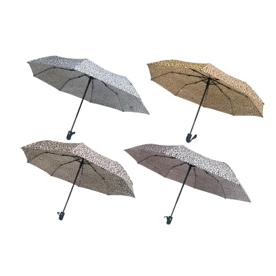 PARAGUAS PLEGABLE CON DISEÑO LEOPARDO  55CM | 60 UNID1