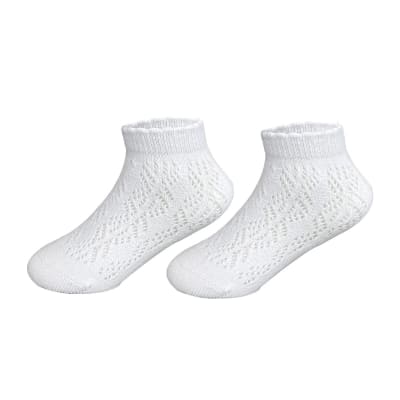 CALCETINES DE BEBE COLOR BLANCO SIN COSTURA TALLA 3-6 | 12 UNID1