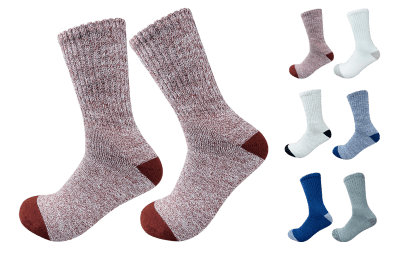CALCETINES DE HOMBRE  DISEÑO JASPEADO TOALLA| 12 UNID1