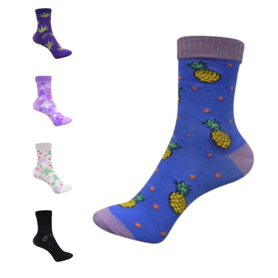 CALCETINES DE MUJER CON DISEÑOS SURTIDOS Y COLORES | 12 UNID1