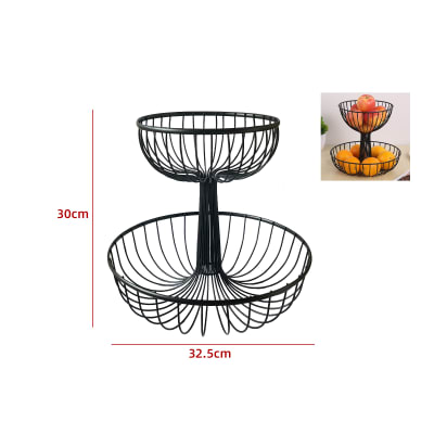 FRUTERO METAL COLOR NEGRO 2 NIVELES 32.5X30CM | 12 UNID1