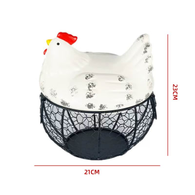 PORTA HUEVOS 21x23CM NEGRO DISEÑO GALLINA1