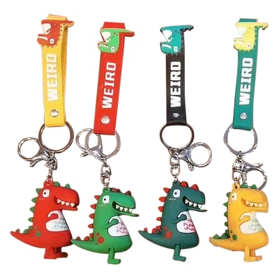 LLAVERO DISEÑO DINOSAURIO ROJO VERDE TURQUESA AMARILLO | 12 UNID1