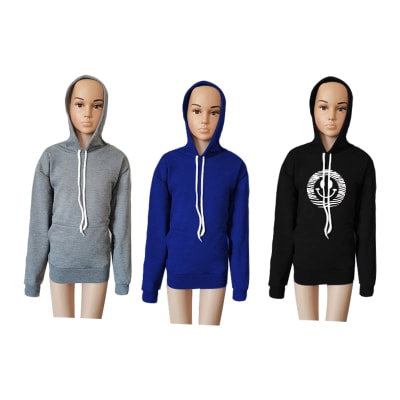 POLERON DE NIÑO LISO CON CAPUCHA | 12 UNID1