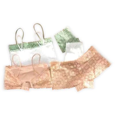 CONJUNTO DE MUJER BRALETTE CON AJUSTE Y CALZON DE ENCAJE | 12 UNID1