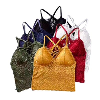 CONJUNTO DE MUJER BRALETTE LARGO  Y CALZON ENCAJE CON DISEÑO  | 12 UNID1