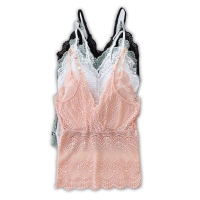 BRALETTE DE ENCAJE COMPLETO COLOR LISO | 12 UNID1