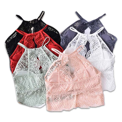 BRALETTE ENCAJE DE MUJER COLOR LISO TALLA M-L / L-XL | 12 UNID1