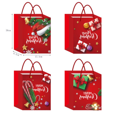 BOLSA DE REGALO NAVIDAD MERRY CHRISTMAS 14X11X6.5CM | 12 UNID1