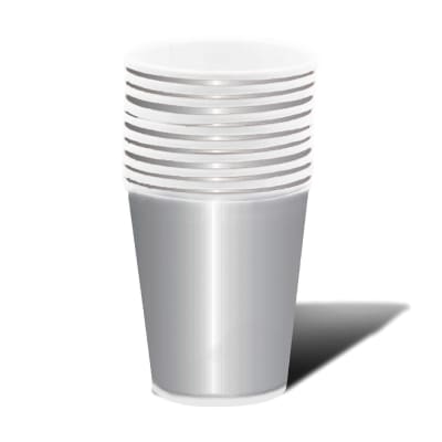 VASO CARTON PLATEADO 87X75X53|  144 UNID1