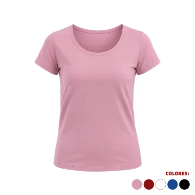 CAMISETA MANGA CORTA MUJER FIBRA DE BAMBU | 12 UNID1