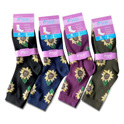 CALCETINES DE MUJER MEDIA CAÑA GIRASOL | 12 UNID1