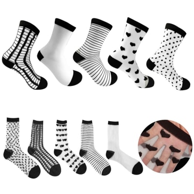 CALCETINES DE MUJER MEDIA CAÑA TALÓN NEGRO TALLA 36-39 | 12 UNID1