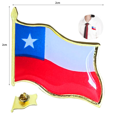 PIN BANDERA CHILENA 2X2CM | 12 UNID_OLD1