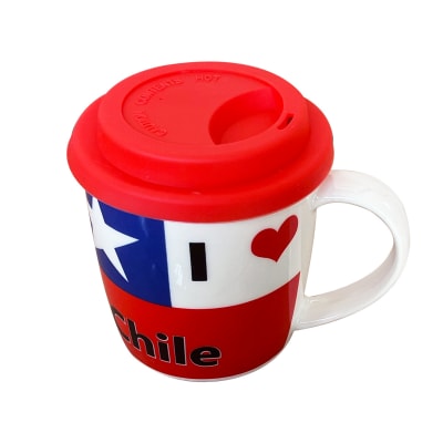 SET DE TAZA CON TAPA BANDERA DE CHILE 370 ML | 12 UNID1