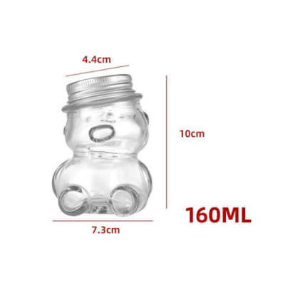 FRASCO DE VIDRIO CON TAPA DE ALUMINIO DISEÑO OSO 160ML | 80 UNID1