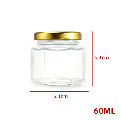 FRASCO DE VIDRIO DISEÑO HEXAGONAL CON TAPA ALUMINIO NEGRO 60 ML1