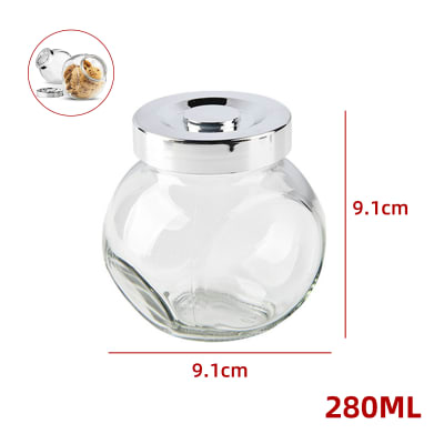 FRASCO DE VIDRIO CON TAPA ALUMINIO DISEÑO REDONDO 280ML | 90 UNID1